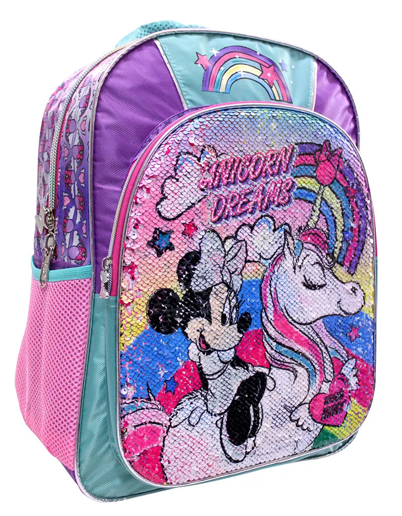 157877 Mochila Minnie Mouse Lentejuela Reversible