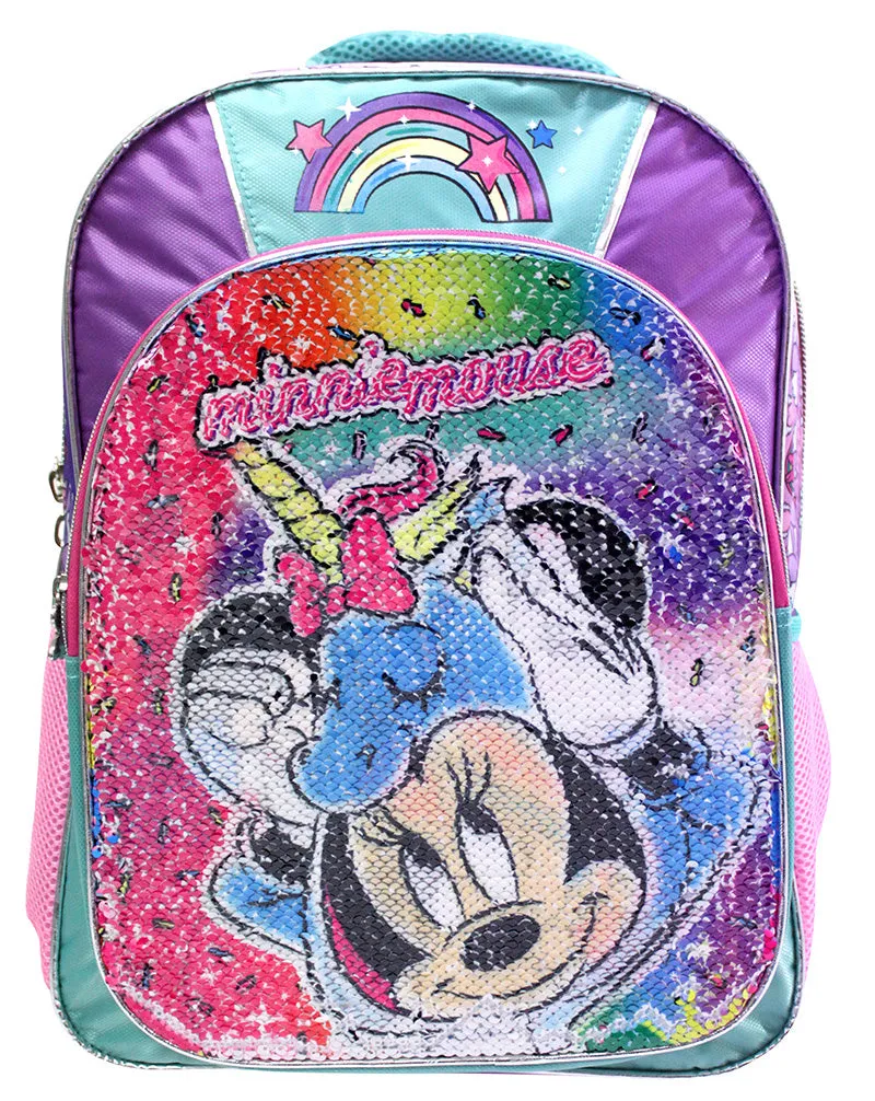 157877 Mochila Minnie Mouse Lentejuela Reversible