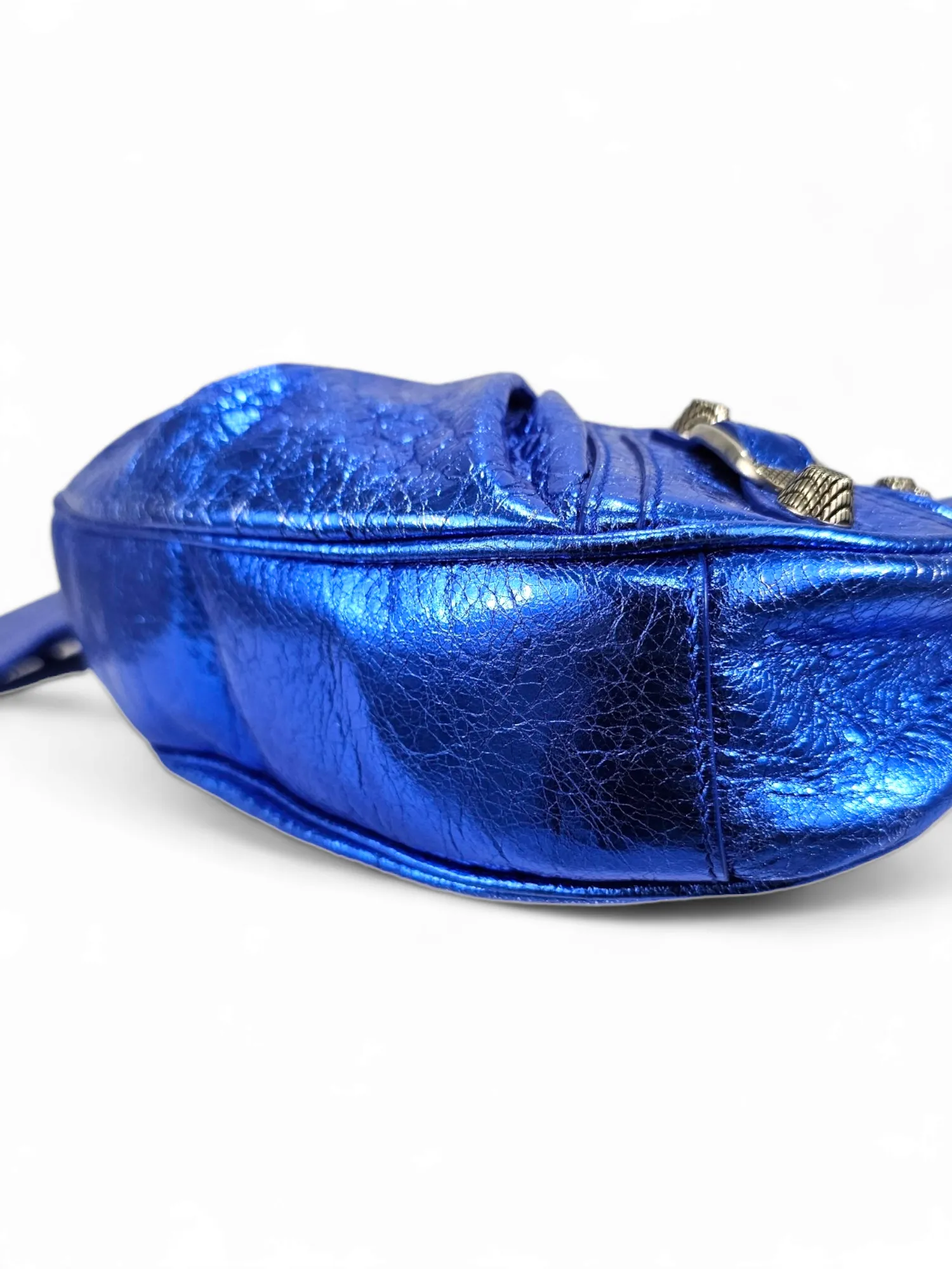 Bolsa Balenciaga Le Cagole Small Azul Metalizado