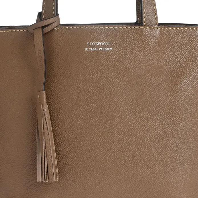 Cabas parisien Loxwood en cuir grainé - Taupe