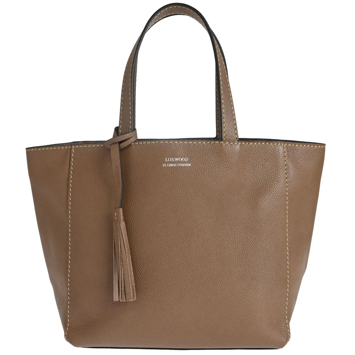 Cabas parisien Loxwood en cuir grainé - Taupe