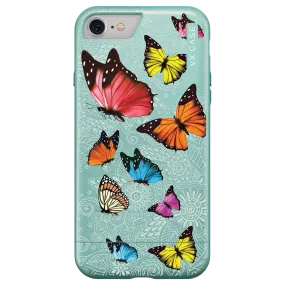 Capa Envernizada para iPhone 8 Butterfly Garden - Verde