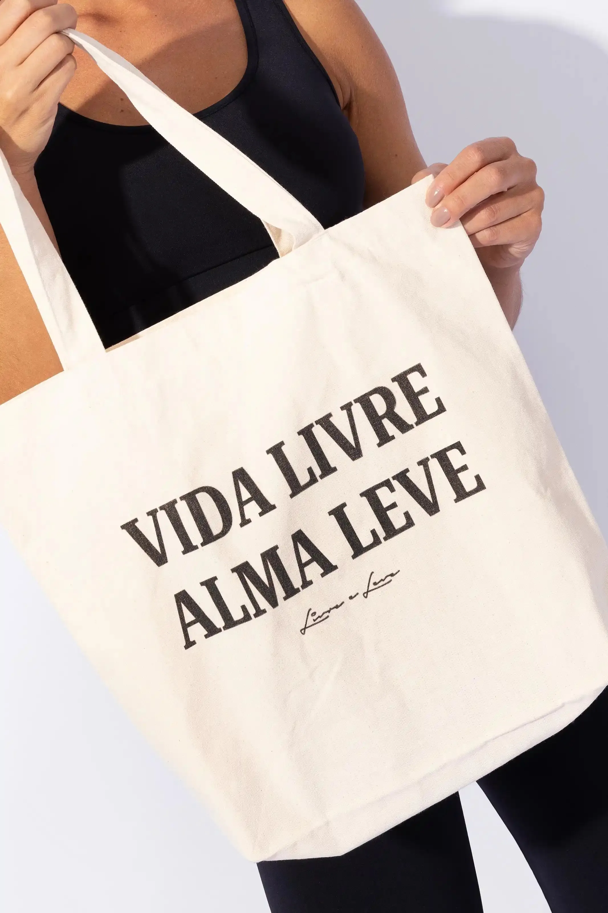 Ecobag Vida Livre Alma Leve Bege