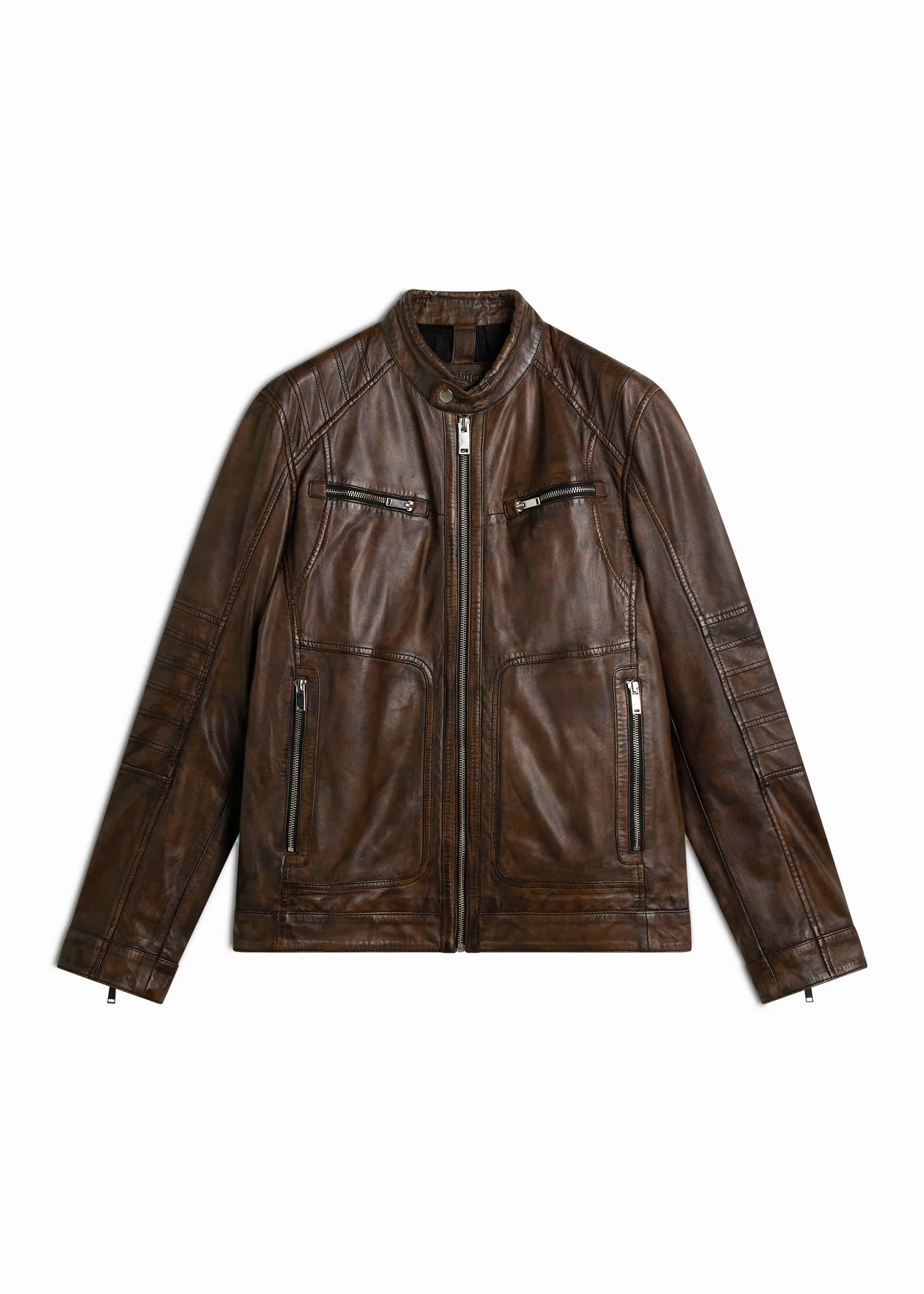 Giubbotto biker in pelle