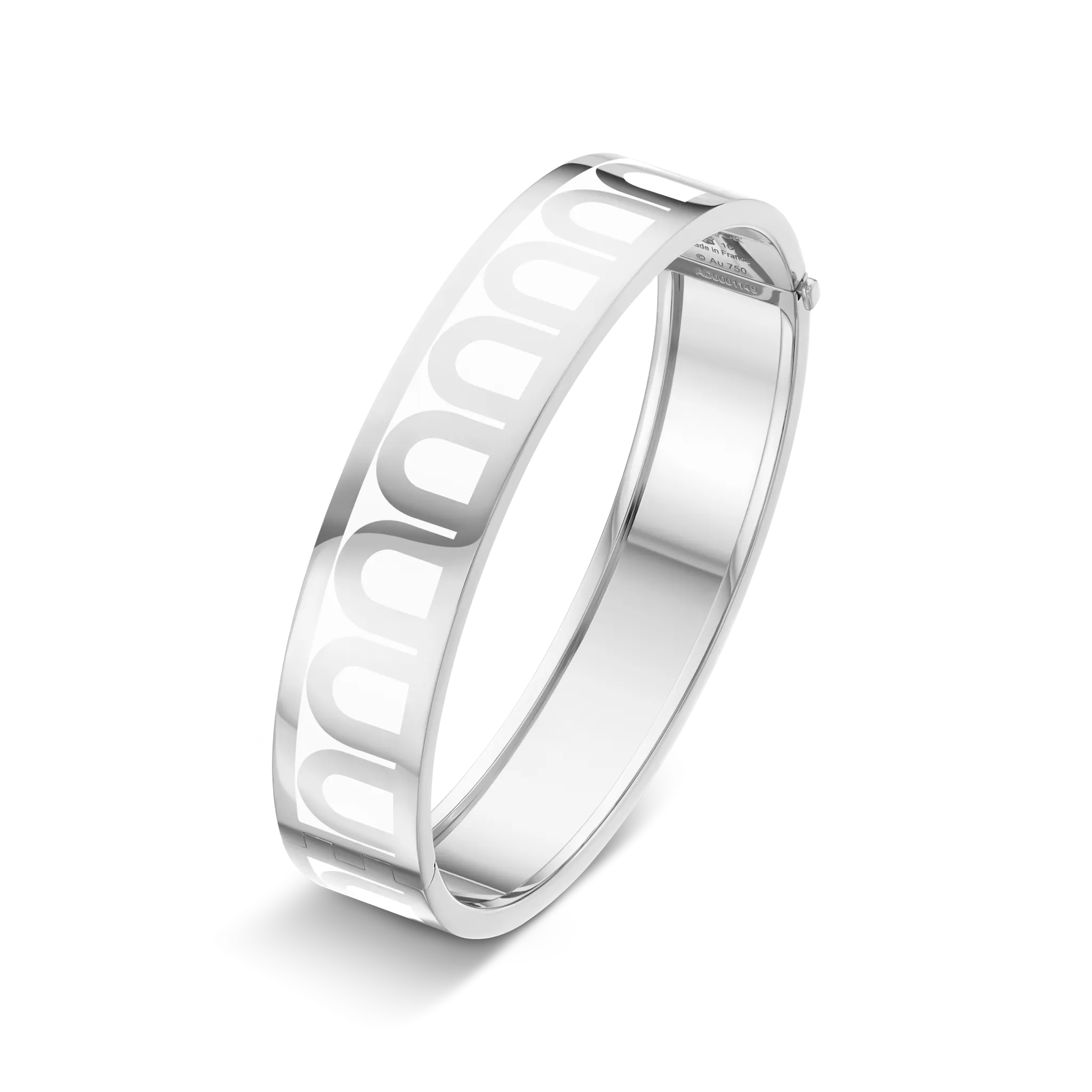 L'Arc de DAVIDOR Bangle GM, 18k White Gold with Lacquered Ceramic