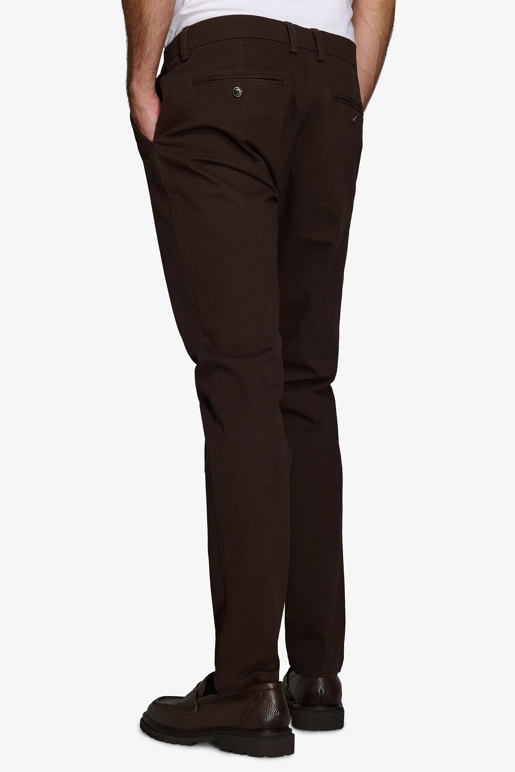 Pantalone chino gabardina marrone